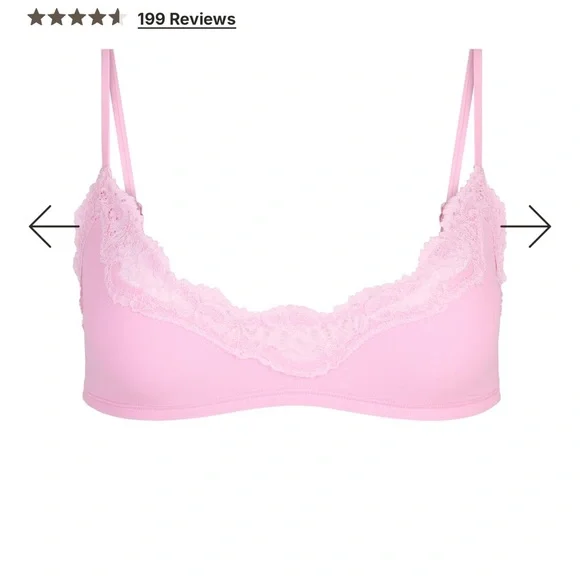 Pink Lace Trim Bralette - Women's Intimates - Picture 6 of 6